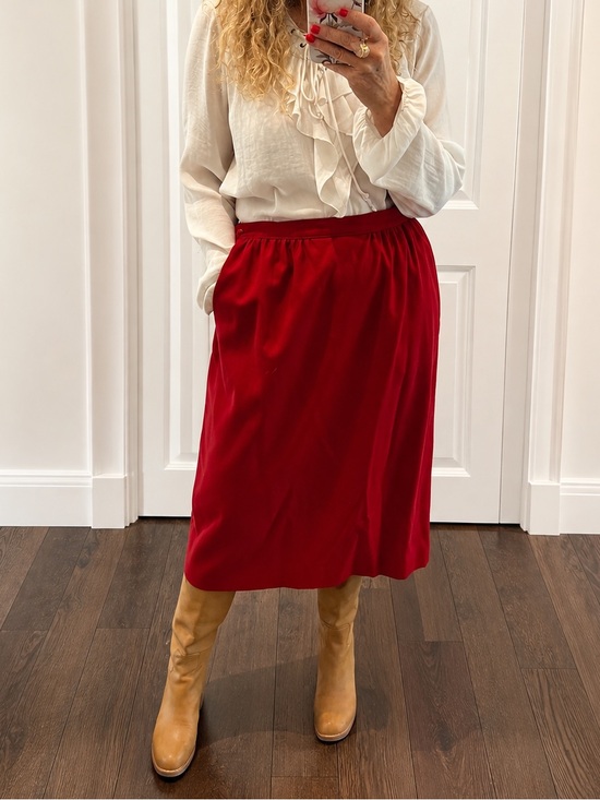 Pendleton Dresses & Skirts - Pendleton Red Midi Skirt with Elastic Waist